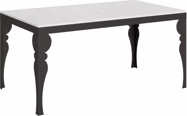 Tavolo da pranzo allungabile Paxon Evolution in legno e metallo bianco frassino L/P/H: 160-264 x 90 x 80 cm