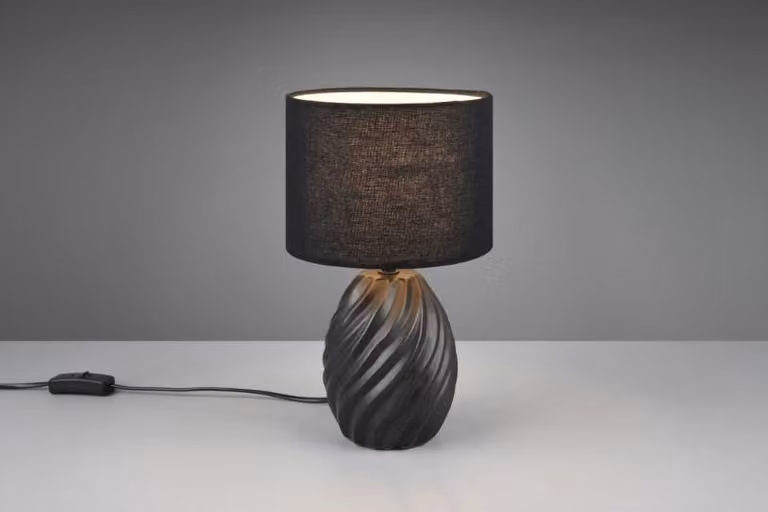 Lampada da tavolo decorativa in Vetroceramica con paralume nero per soggiorno sala 1xE14 40W MELVA RL