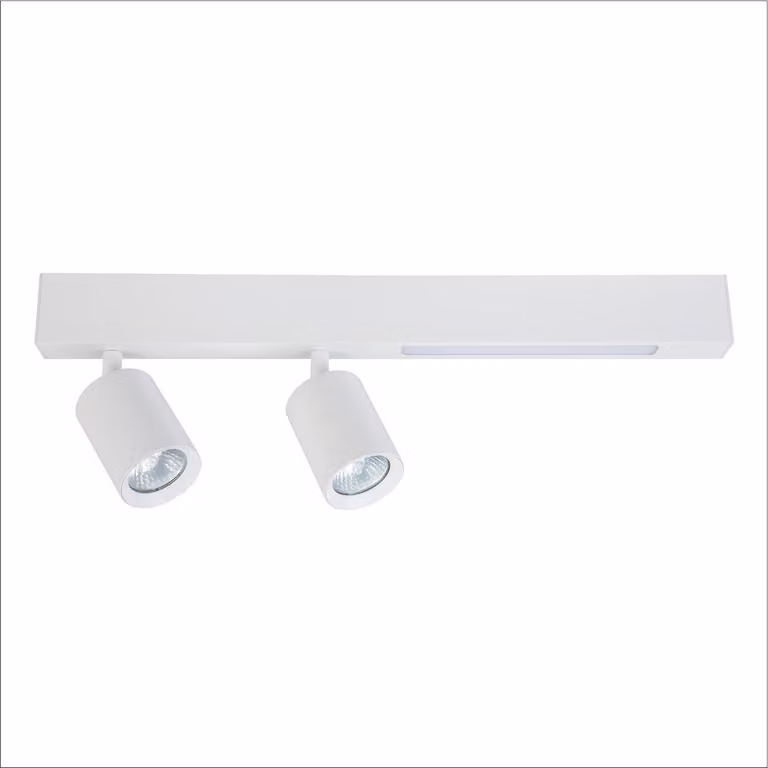 Moderno faretto a doppio soffitto per il soggiorno, striscia bianca, colore variabile LED 5W + 2xGU10 MAGNET Milagro