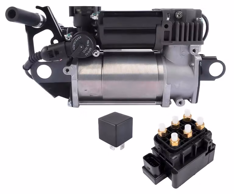 Sospensioni pneumatiche - Compressore con valvola - Codice originale 4L0698007 A/B/C - Compatibile con Touareg, Q7, Cayenne 3.0 TDI dal 2002 al 2015