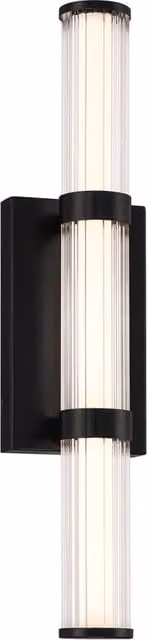 Applique LED esterna Fayton nera 54cm 21,6W IP44 3000K
