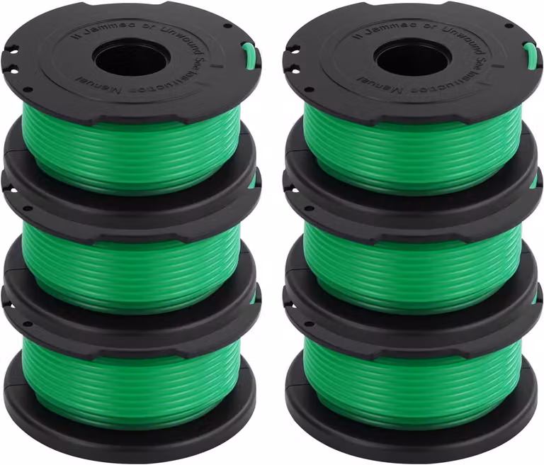 Set di 6 bobine di ricambio per filo di taglio per tosaerba, lunghezza 6 metri, compatibili con i modelli GL7033, GL8033, GL9035, ideali per la cura del giardino