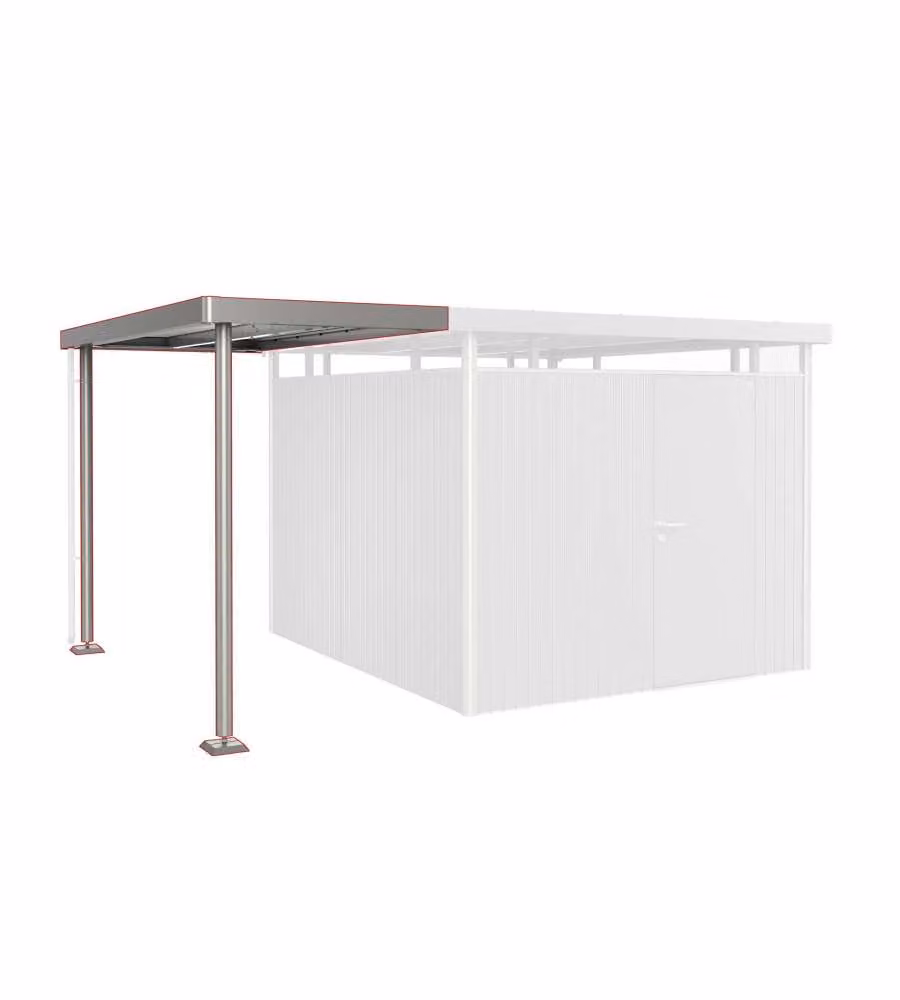Biohort Tettoia in Acciaio 150x315 cm Grigio Quartz per Giardino