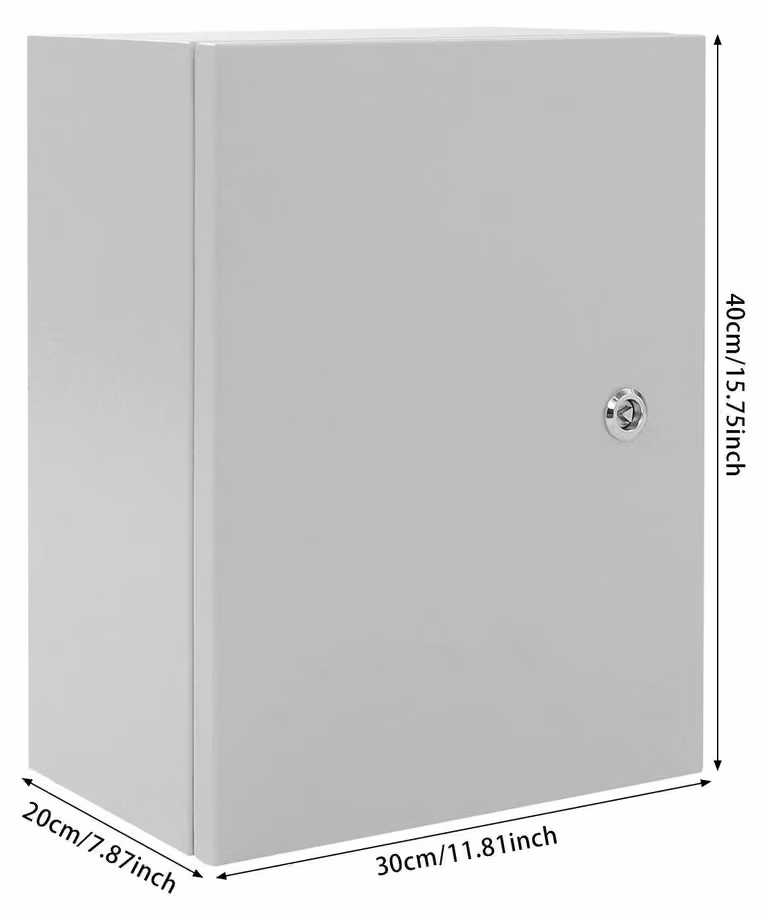 Quadro elettrico per esterni - Quadro da parete - Impermeabile IP65 - Chiudibile a chiave - Armadio elettrico in metallo - Per interni ed esterni - 30×40×20 cm
