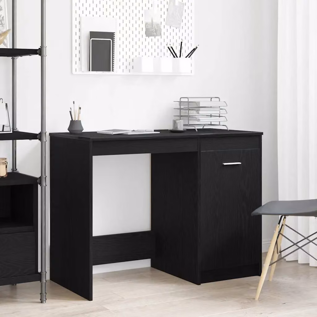 Scrivania da ufficio vidaXL in legno MDF nero L: 100 cm, P: 50 cm, H: 76 cm