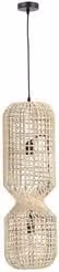 Lampada a sospensione MALABO Bizzotto in rattan beige con 2 luci E27 da 80 W, L/P/H: 25 x 25 x 157,5 cm