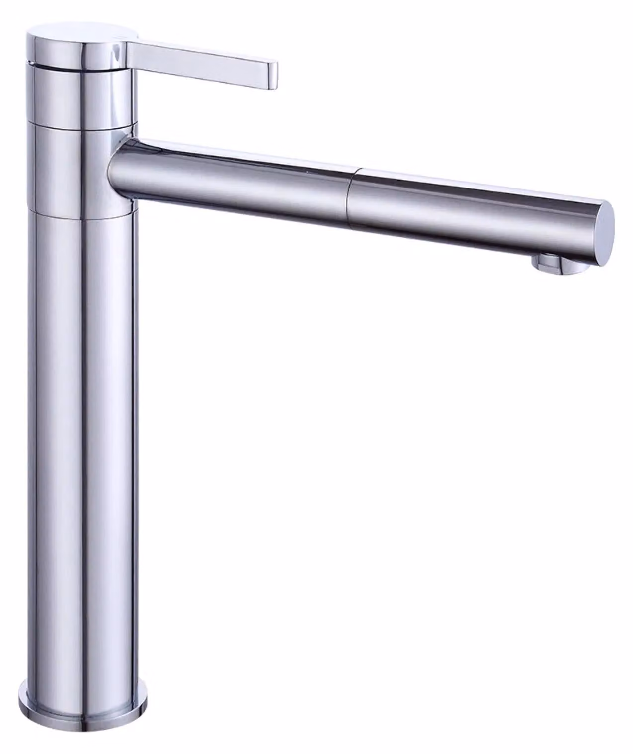 Miscelatore per lavabo, girevole a 360°, design moderno, colore argento, attacco G3/8