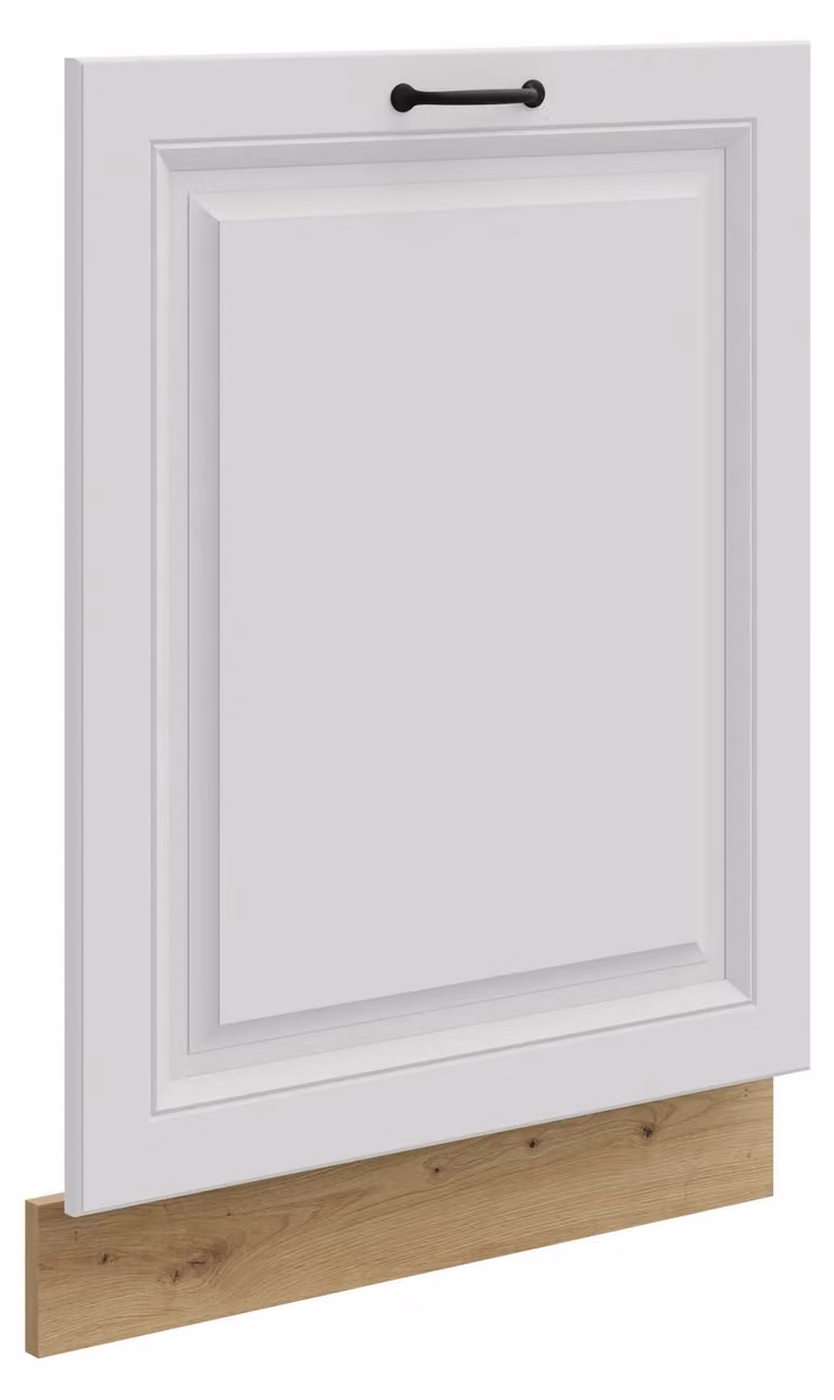 Pannello frontale per lavastoviglie da 60 cm a incasso totale, bianco Stilo + rovere Artisan