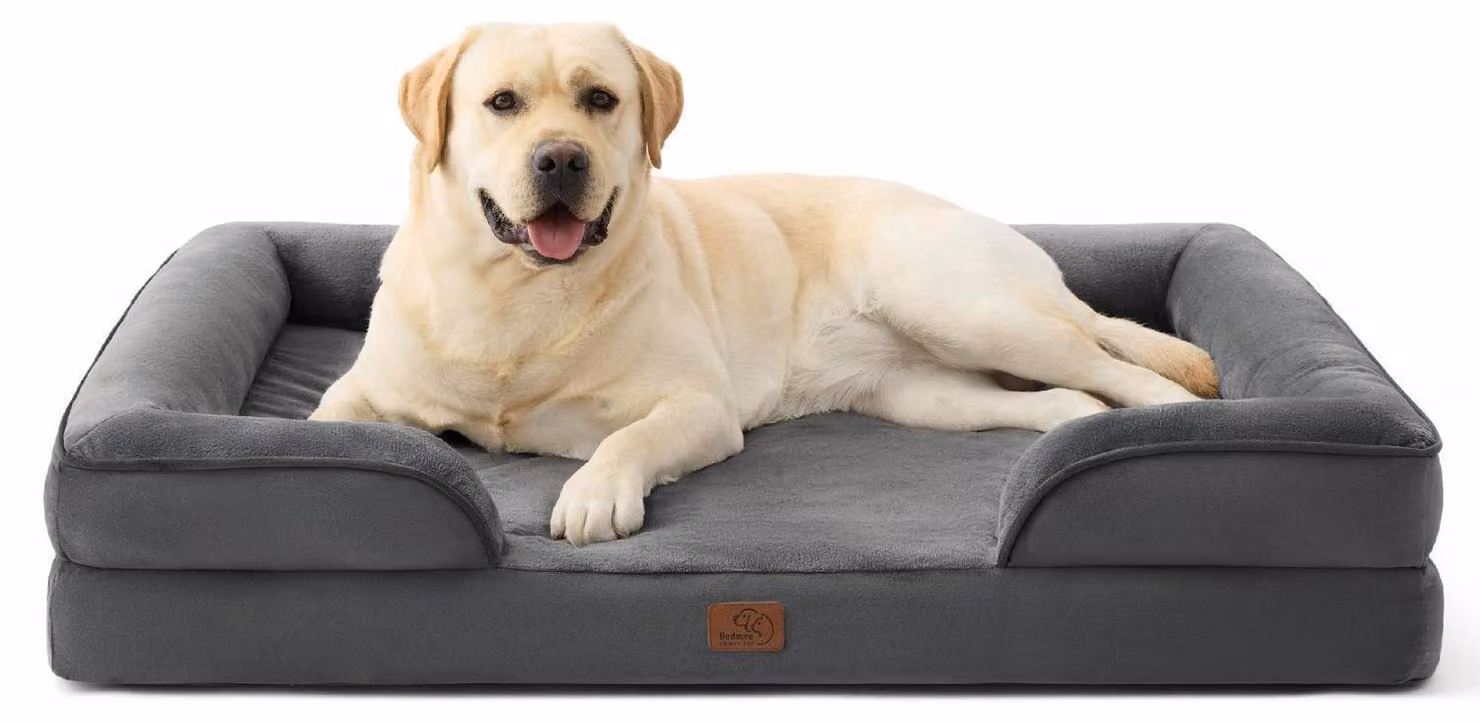 Cuccia ortopedica per cani, divano ergonomico per cani, colore grigio scuro, dimensioni 114x81 cm