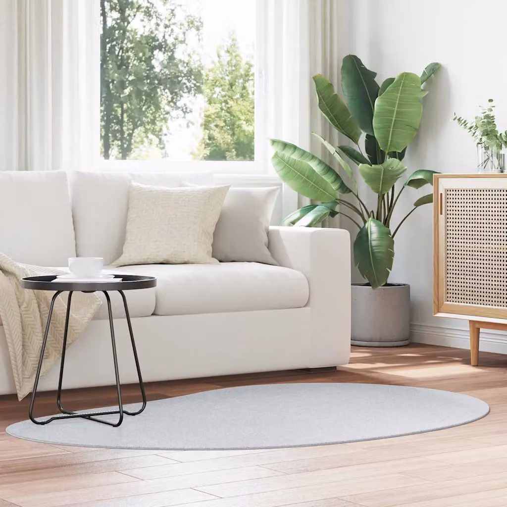 Tappeto moderno vidaXL HUARTE Grigio in poliestere, lavabile e antiscivolo, L 120 x P 170 cm