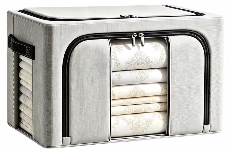 Contenitore per abbigliamento, capacità 66 litri, dimensioni 50 x 40 x 33 cm, pieghevole, con struttura in metallo