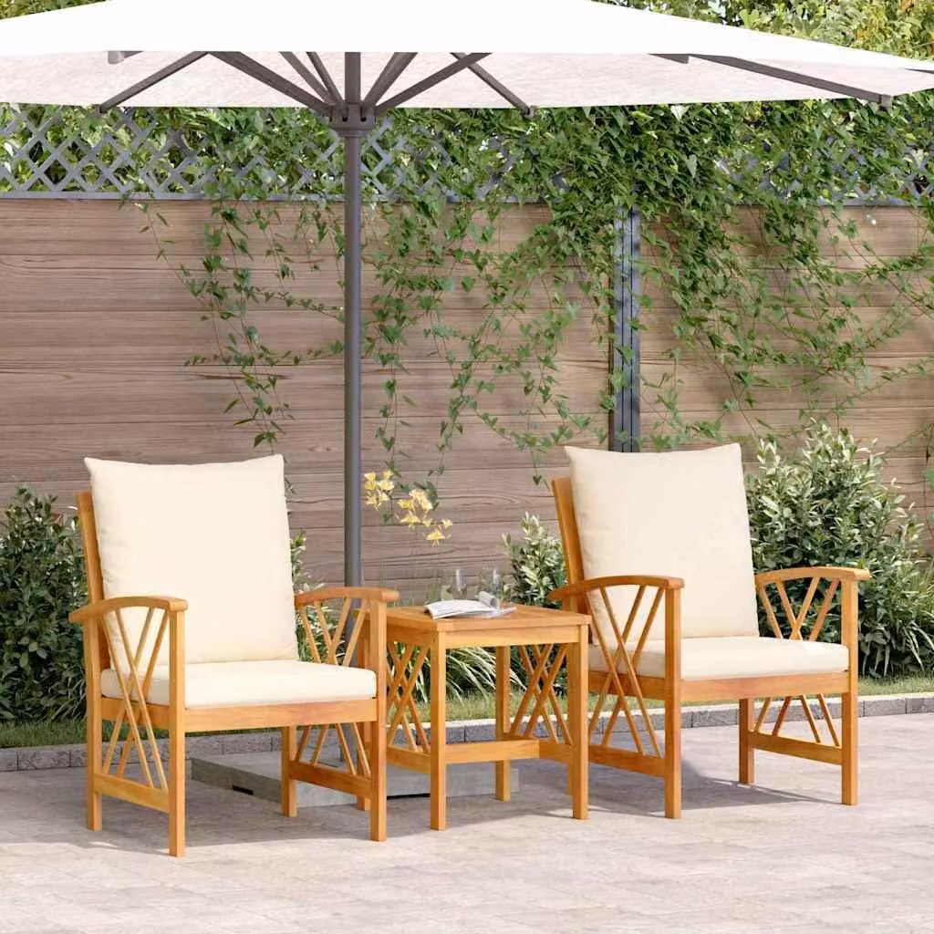 Maison Exclusive - Set da giardino composto da 3 pezzi, divano in legno massello di acacia, finitura naturale a olio
