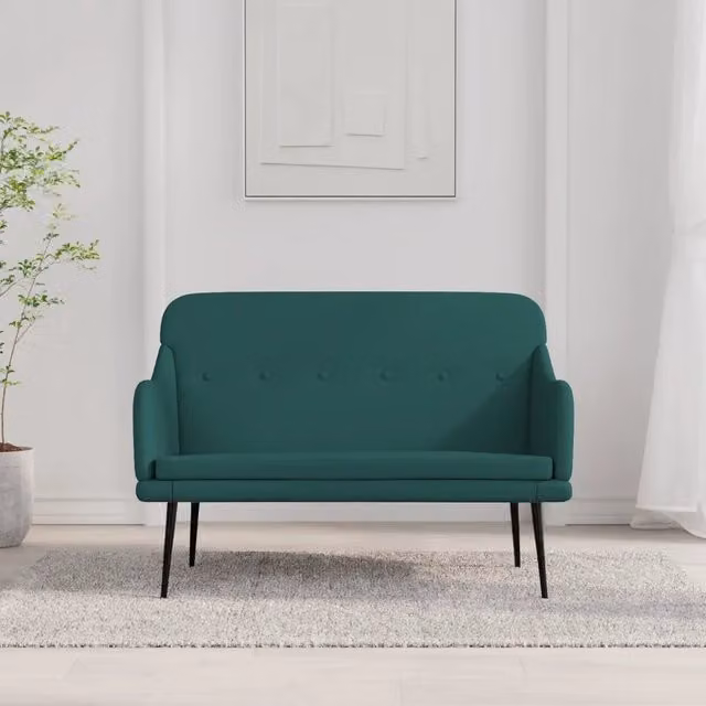 Panca-Sgabello Verde Scuro 110x76x80 cm in Tessuto
