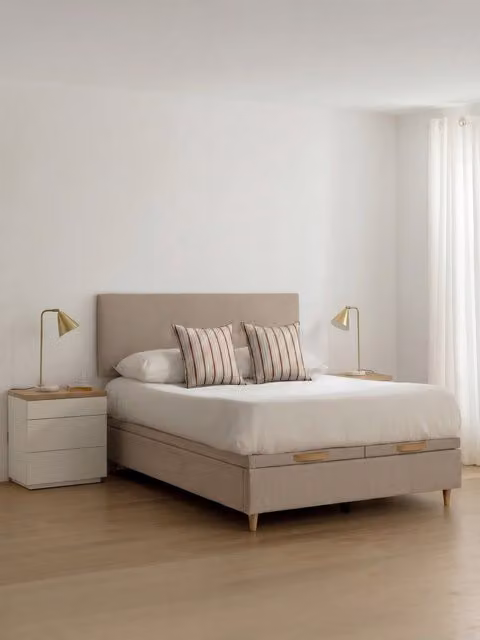 Letto contenitore Lys Kenay Home imbottito perla L: 180 cm, P: 190 cm