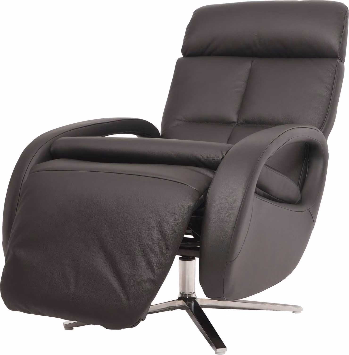 Poltrona relax HWC-L11, design, poltrona per TV, poltrona reclinabile, con funzione reclinabile, girevole, colore nero
