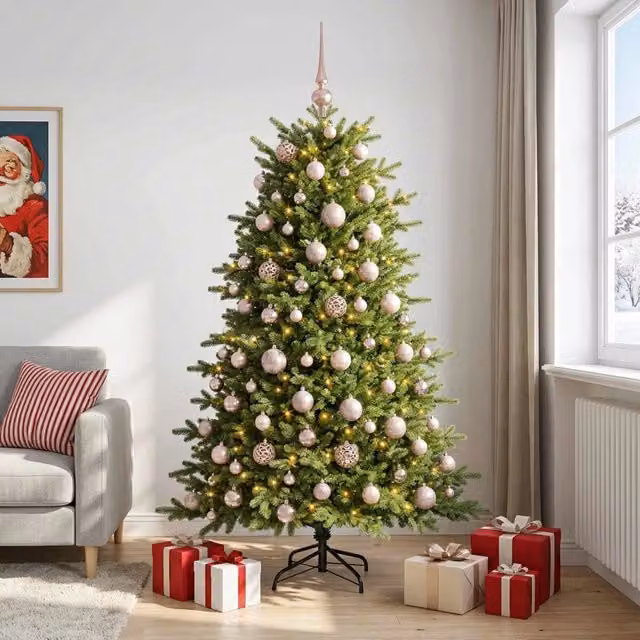 Albero di Natale artificiale con palline 240 cm 300 LED 3466701