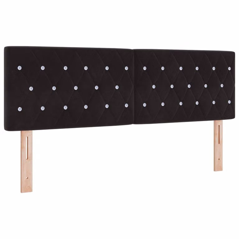Testiera per letto vidaXL in velluto nero con struttura in legno, Larghezza: 144 cm