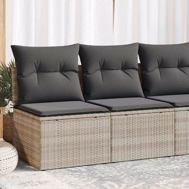 Maison Exclusive - Divano Giardino 2pz con Cuscini Grigio Chiaro Polyrattan Acacia