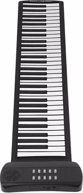 Tastiera Musicale Portatile a 61 Tasti con 16 Note, 6 Demo, Uscita MIDI e Altoparlante Integrato, Colore Nero, Ideale per Bambini e Principianti