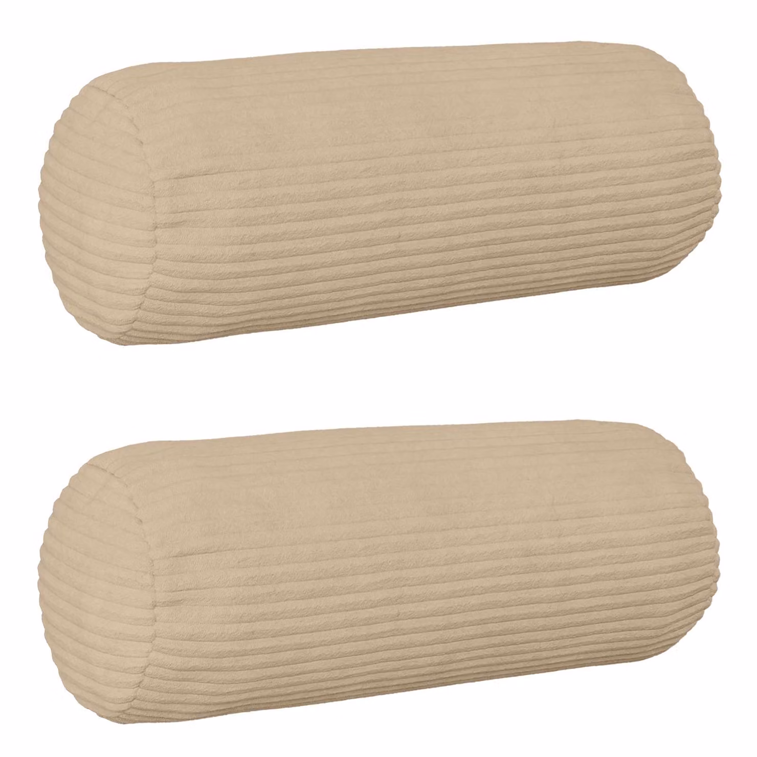 Set di 2 federe vidaXL HEERLEN in velluto a coste color tortora, forma ovale, L 40 cm x H 15 cm