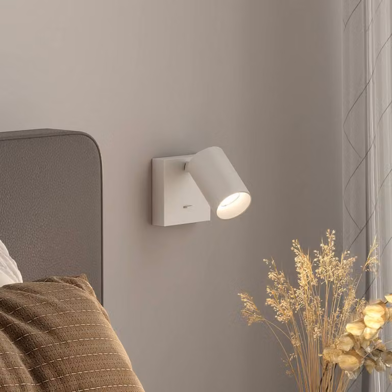 Deko-Light Faretto da parete CAN TILT, bianco, 10 x cm, metallo, interruttore GU10 TILT, Bianco / Opale, Soggiorno / Sala da pranzo, Alluminio, Faretto