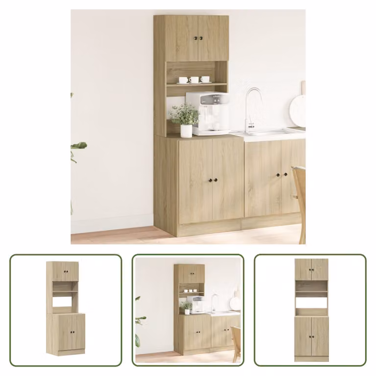 The Living Store Armadio da cucina rovere Sonoma 60x50x180 cm materiale legno
