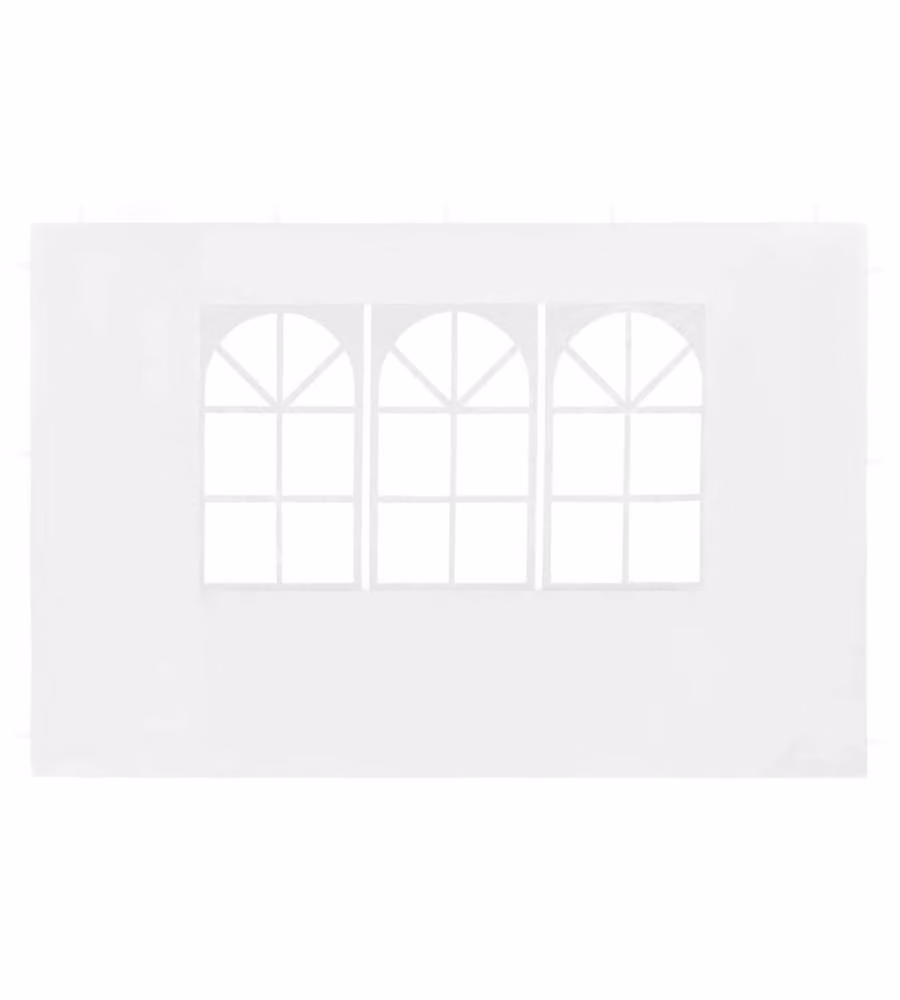 Set di 2 pareti per tendostruttura vidaXL in poliestere con finestra, colore bianco, L 300 cm x H 195 cm – 2
