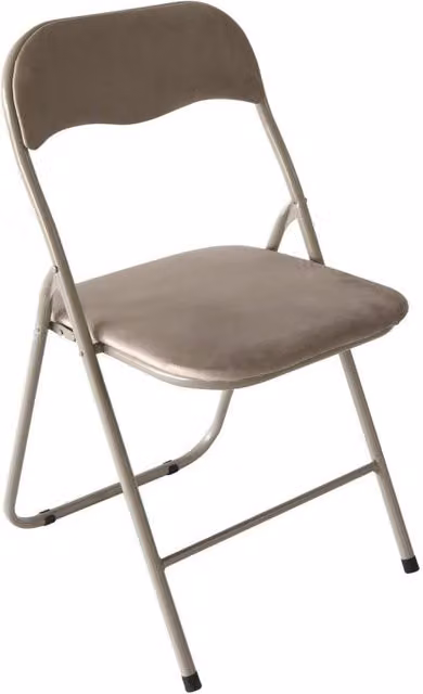 Set di 6 sedie pieghevoli Amanda Casa Collection in velluto beige con struttura tortora