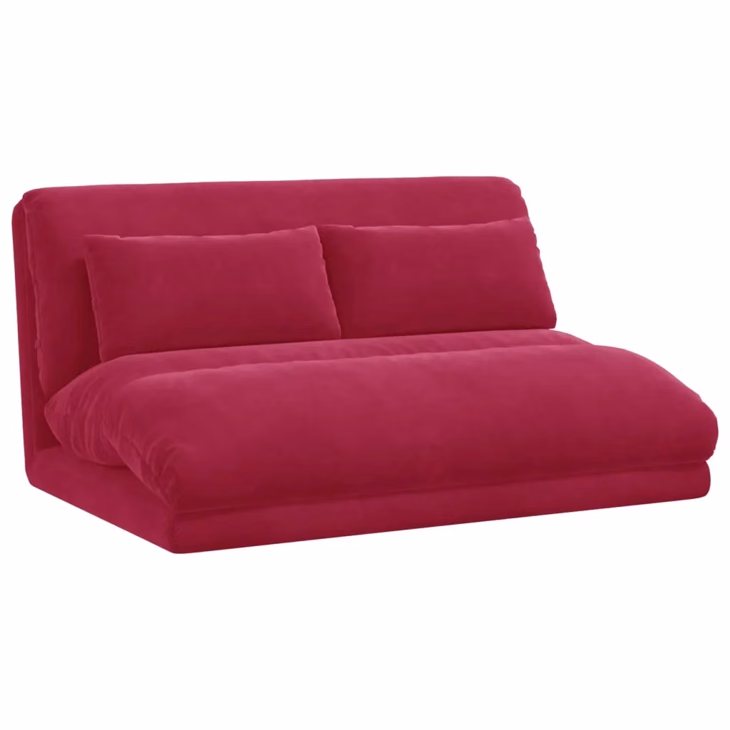 Sedia a pavimento relax reclinabile vidaXL in velluto rosso con struttura in metallo – 2