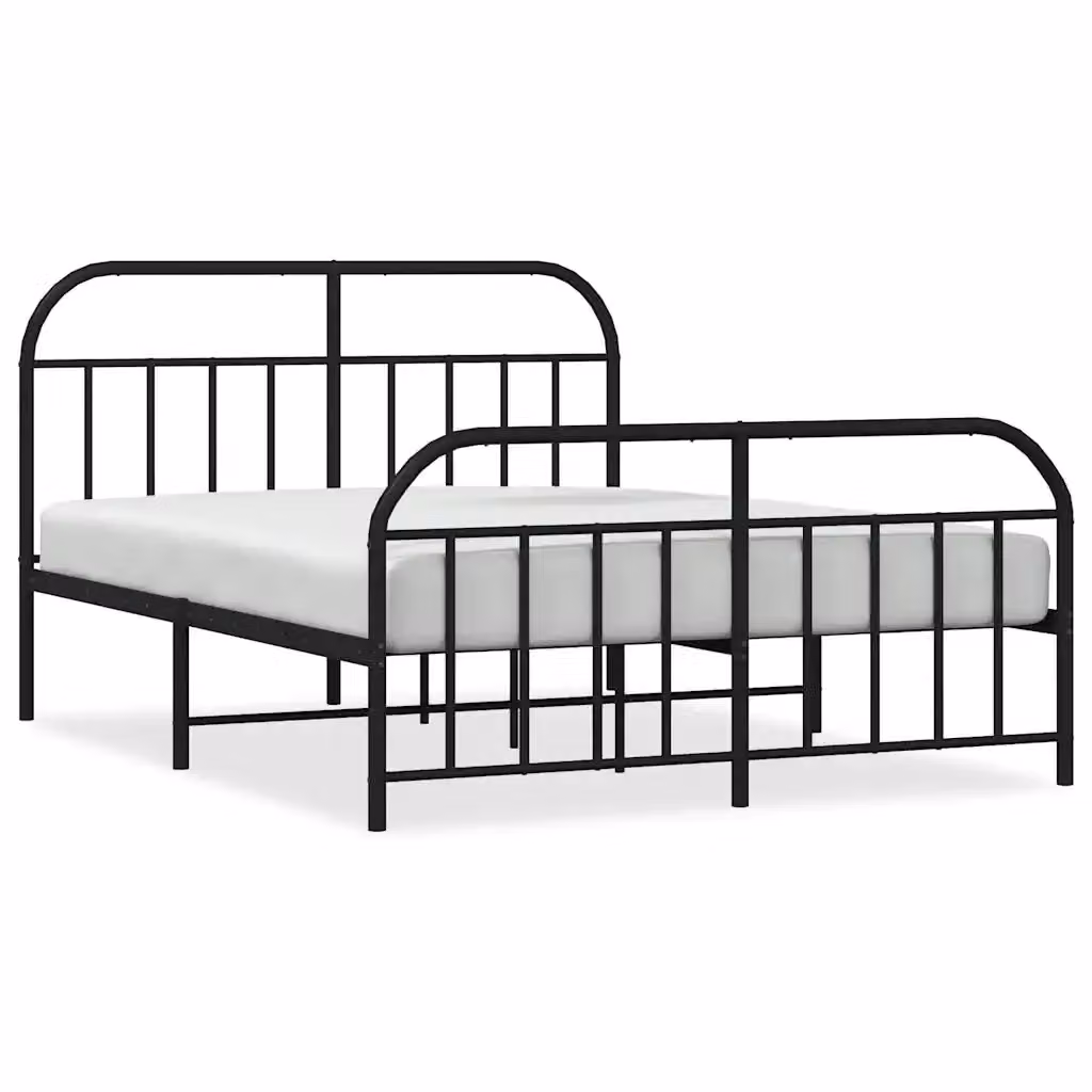 Giroletto vidaXL con testiera e pediera in metallo nero L/P: 150 x 200 cm – 2