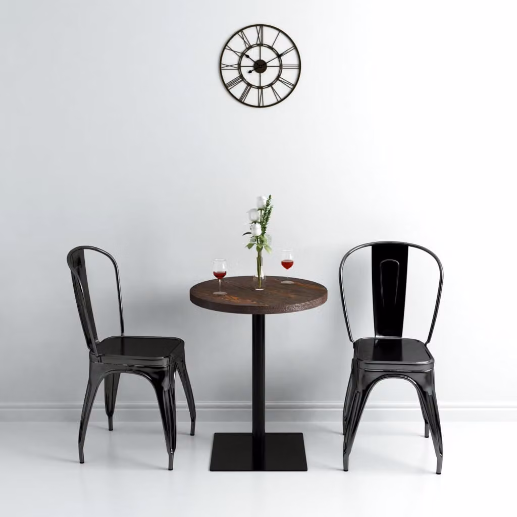 vidaXL Tavolo da bistrot rotondo in MDF e acciaio 60×75 cm frassino scuro