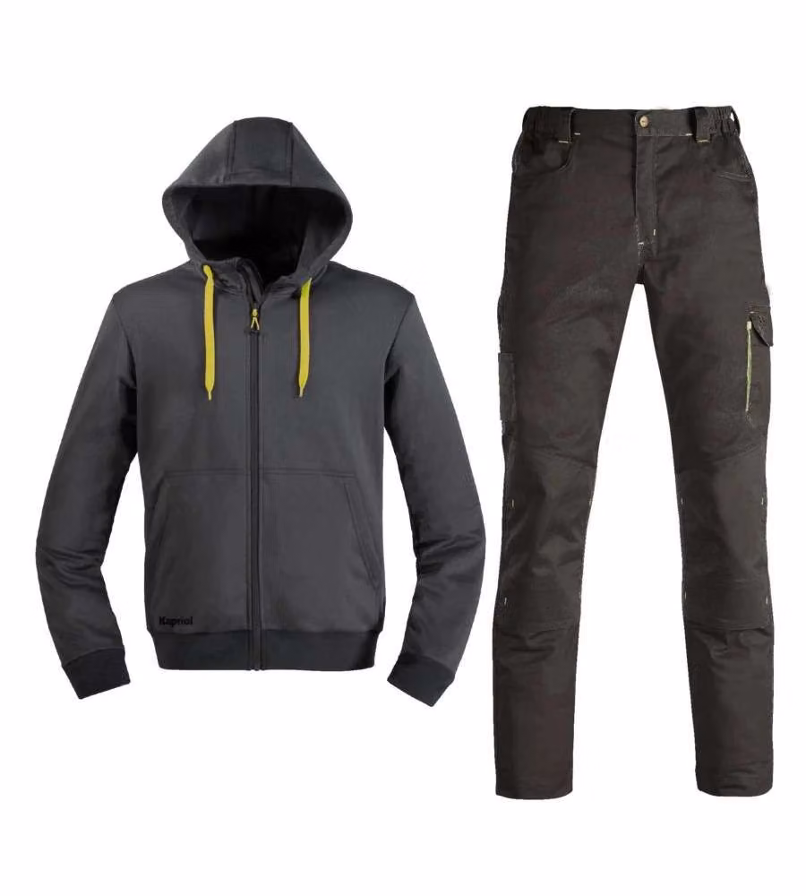 Kapriol Kit Pantalone e Felpa da Lavoro Nero - Caldo e Resistente  - M