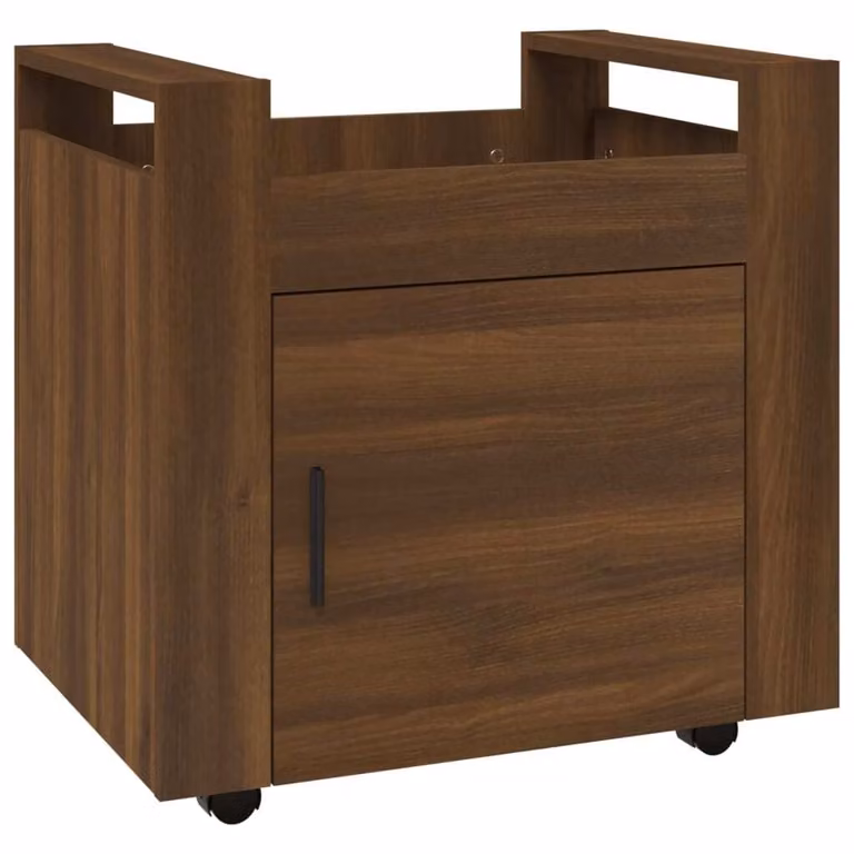 Carrello Scrivania Rovere Marrone 60x45x60 cm Legno Multistrato