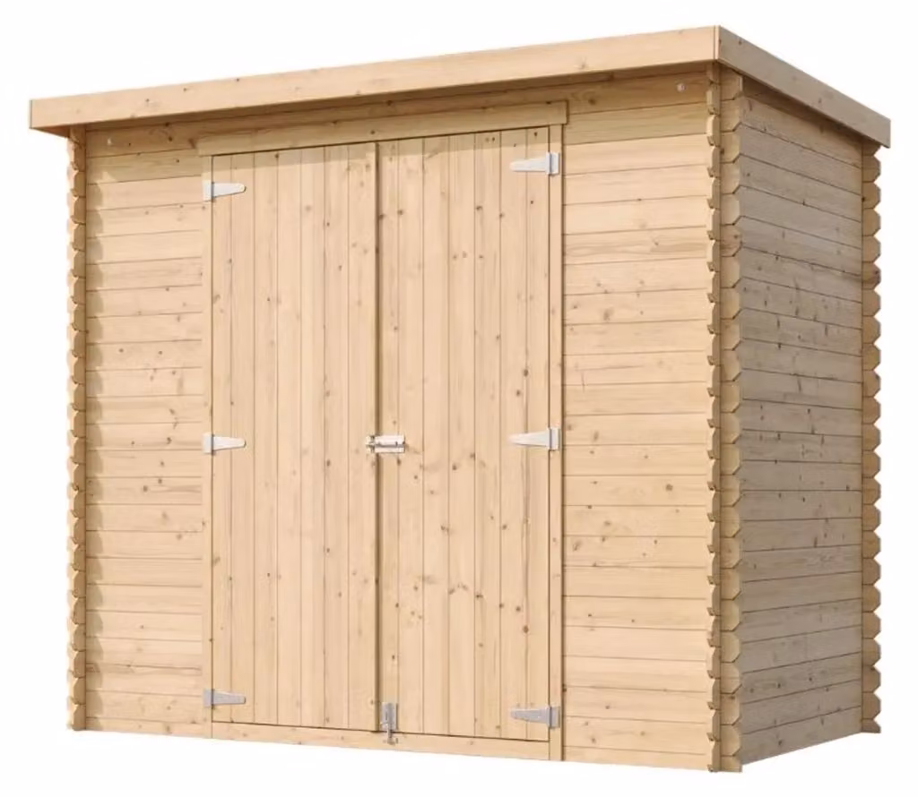 Casetta da giardino in legno TIMBELA M310C1 grigia con tetto a punta 2,63 m² – 2