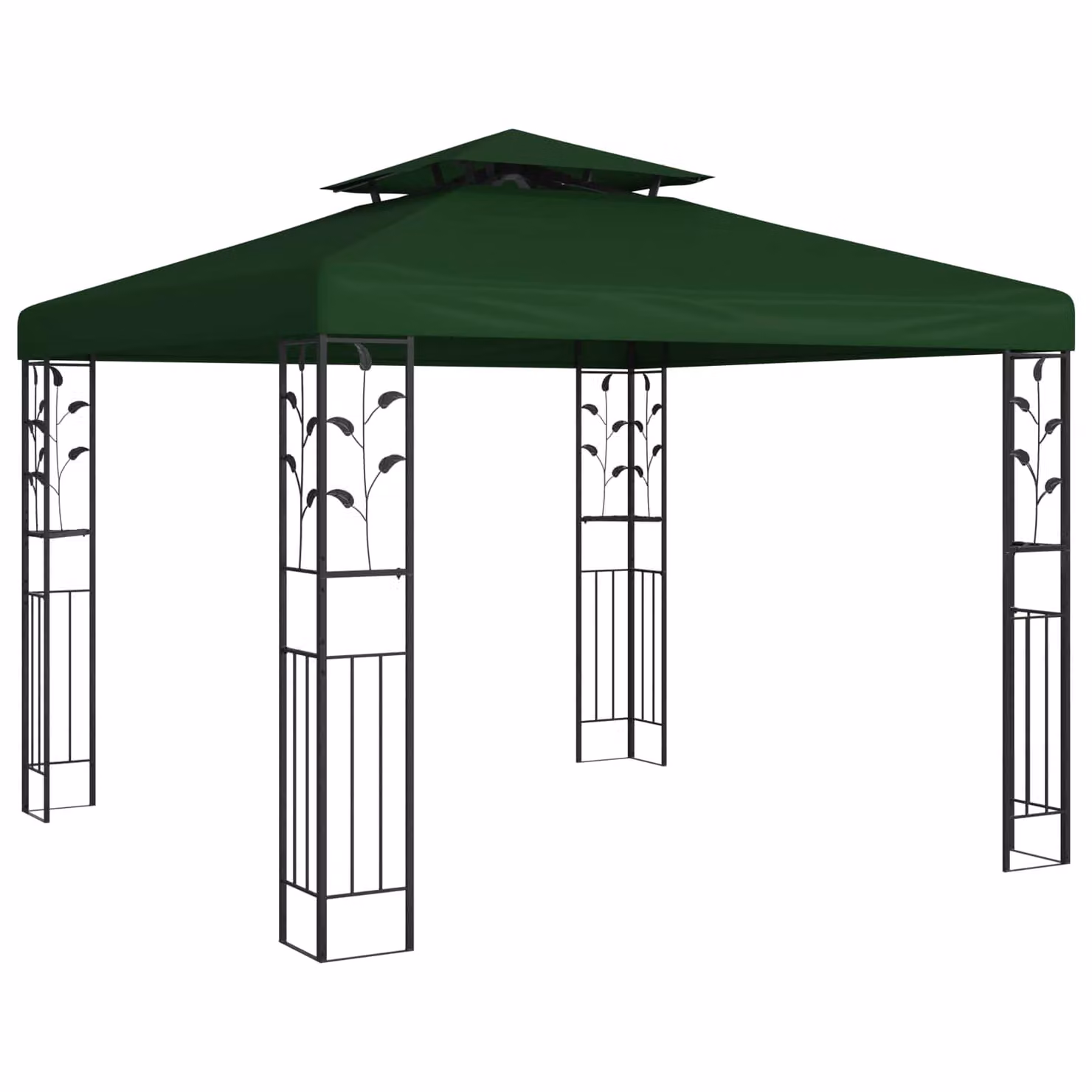 Gazebo vidaXL moderno in poliestere e acciaio verde L: 300 cm, P: 300 cm, H: 268 cm