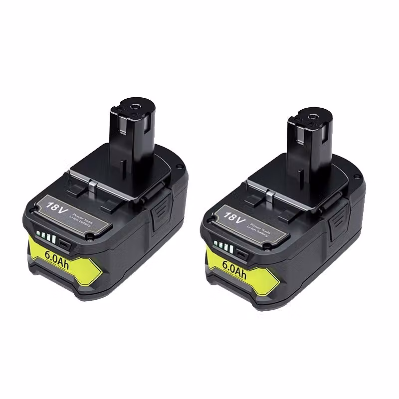 Batteria RYOBI 18V, capacità 6,0Ah, compatibile con gli utensili RYOBI, 2 batterie