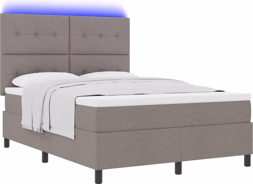 Letto a molle con materasso con led Talpa 160 x 200 cm Tessuto