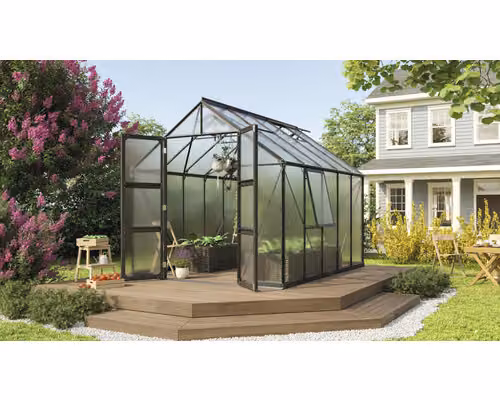Serra Vitavia Olymp 8300 in policarbonato 6 mm 257 x 324 cm nero incl. telaio di base
