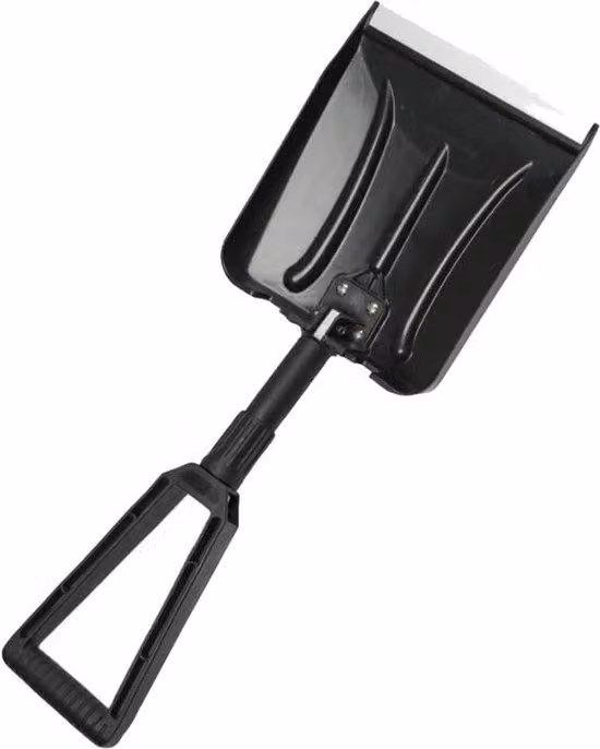 pala da neve pieghevole da 25 cm in ABS nero