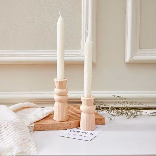 Lampada a spina in Vetroceramica, set da 2, supporto per lampada da tavolo in stile minimalista, colore cemento crema