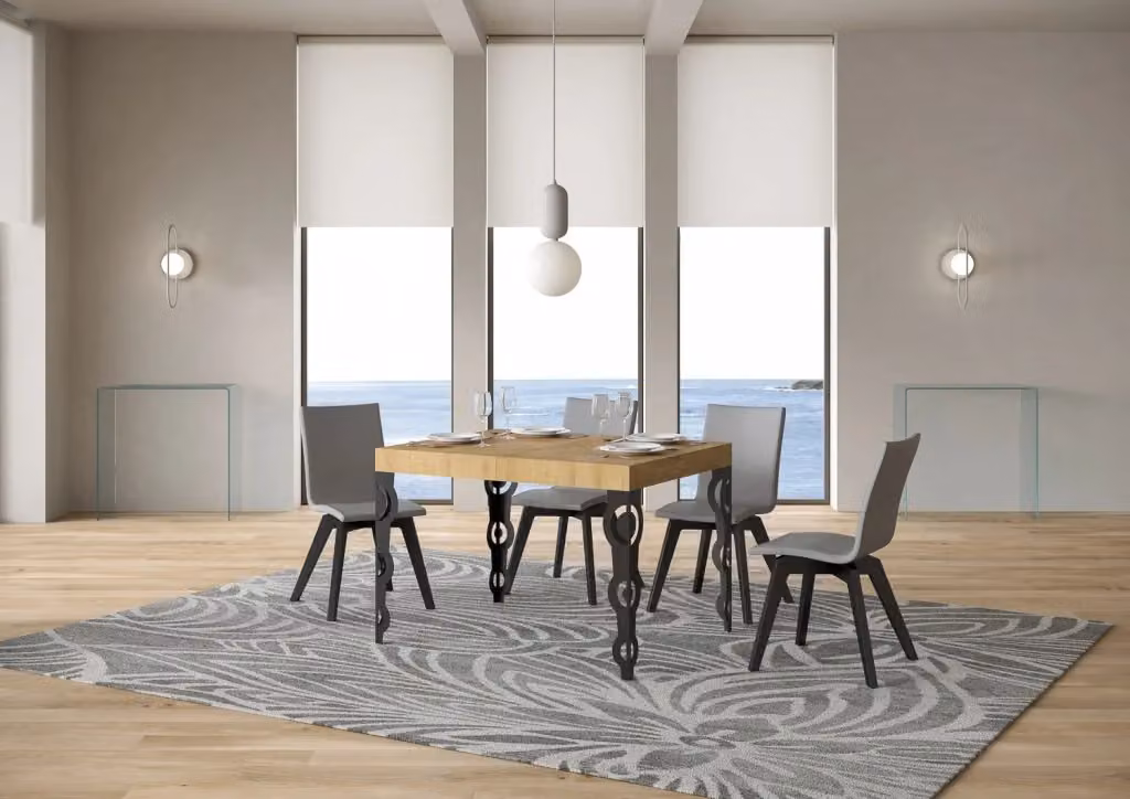 Tavolo Allungabile Moderno GIORDANOSHOP in Rovere e Antracite L/P/H: 120-204 x 80 x 77 cm – 2