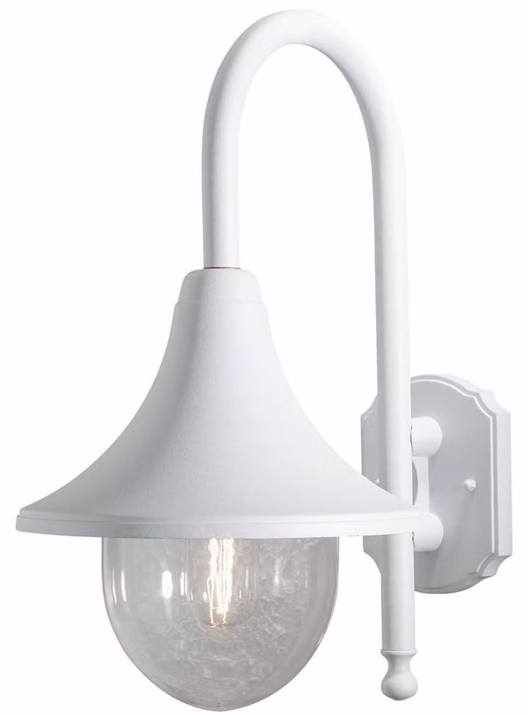 Lampada da parete Bari, 25x36x44 cm, grado di protezione IP44, alluminio verniciato bianco opaco, attacco E27