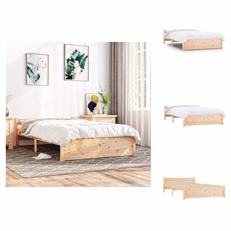 vidaXL Letto in legno massiccio 135x190 cm - Letti e reti