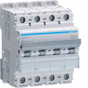 Interruttore automatico 4 poli, 10 kA, caratteristica C, 3 A, 4 moduli