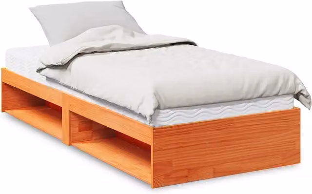 Dormeuse con Materasso-Divano Letto Marrone 90x190 cm Legno Massello di Pino