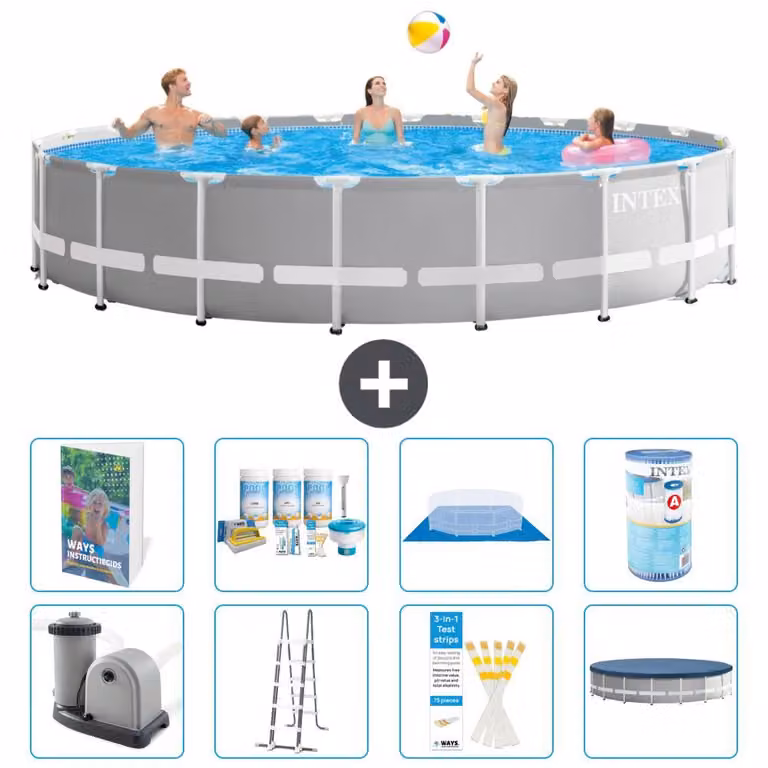 Struttura per piscina a forma di prisma - 610x132 cm - composta da 7 elementi - modello S556