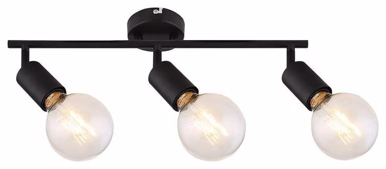 Lampada da soffitto industriale E27 3x40W nero opaco 3988 Lamar Rabalux