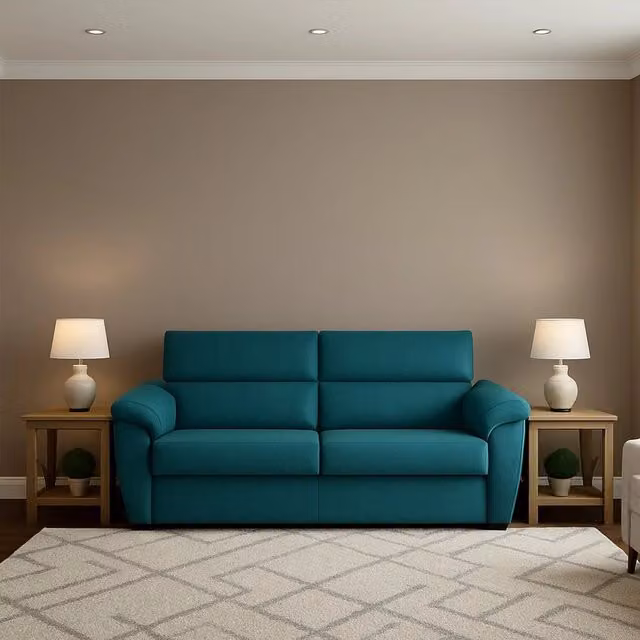 Divano Letto Contrada DMORA 2 Posti Blu con Coperture Sfoderabili e Funzione Letto Made in Italy L: 205 cm, P: 95 cm