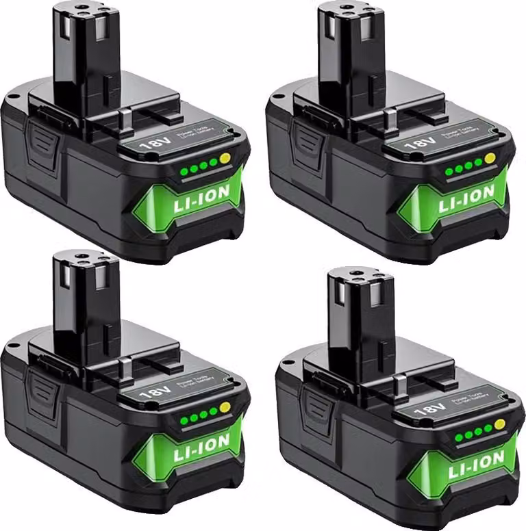 Batteria agli ioni di litio, capacità 7000 mAh, tensione 18 V, compatibile con Ryobi, 4 batterie da 7,0 Ah