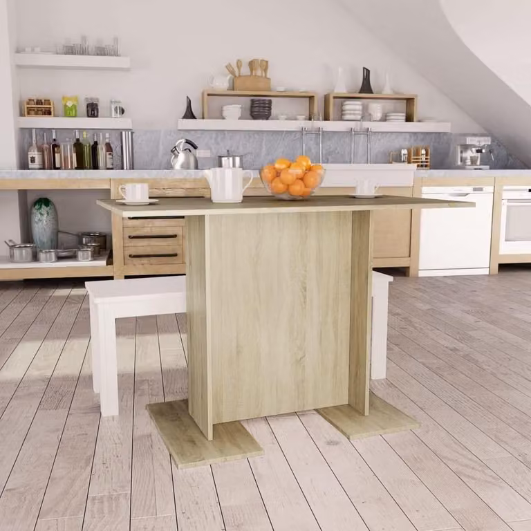 Tavolo in legno, dimensioni 110 x 60 x 75 cm, finitura rovere Sonoma